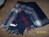 Abercrombie & Fitch navy blue/burgundy plaid scarf fab! 