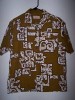 VINTAGE NAPILI VILLAGE  HAWAIIAN SHIRT TAPA 1960'S M 