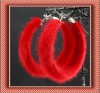 Gorgeous Circle Soft Fashion Hoop Earrings Red W21 