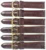 6 WATCH BANDS,18MM BROWN GENUINE LEATHER PADDED  