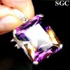 61.47 ct Flaming Emerald Ametrine Silver 925 Pendant 