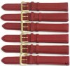 LOT OF 6.BANDS BURGUNDY GENUINE LEATHER 18MM EXTRA LONG 