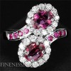 PRECIOUS REAL PINK TOURMALINE SAPPHIRE 925 SILVER RING8 