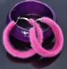 Glamorous Pink Round Free Ship Hoop Earrings Eb556 