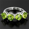 GLOWING NATURAL GREEN PERIDOT STERLING 925 SILVER RING 