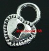 Free 20pcs tibetan silver heart lock charms pendants  