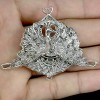 ALLURING MARCACSITE 925 SILVER PEACOCK BROOCH-PENDANT 