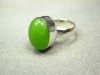 CUTE APPLE GREEN CHALCEDONY SILVER RING SIZE 8.5 