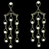 PRECIOUS! PEARL & TOPAZ 14K COATING 925 SILVER EARRINGS 