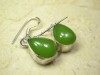 APPLE GREEN CHALCEDONY SILVER EARRINGS,1.5 IN 