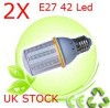 2X high-tech E27 42 Led bulb White Lamp home light U.K. 