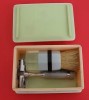 Vintage Ever-ready flip top razor, art deco brush & box 