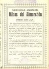 ACCION MINAS DEL ALMORCHON 1920 CARTAGENA - MURCIA 