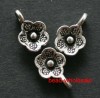 Free ship!100pcs tibetan silver flower charms 13.5mm 