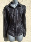 River Island black fitted stretchy blouse/shirt top 14 