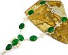 Gorgeous Emerald, French Pearl Necklace Silver 