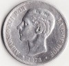 MONEDA DE PLATA. CINCO PESETAS ALFONSO XII AÑO 1878