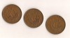 Half pennies - 1943, 1944 and 1945. 