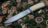 MR MAAN'S CUSTOM HANDMADE DAMASCUS STEEL HUNTING KNIFE 