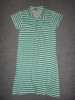 Green & White striped collared dress.12.New 