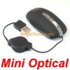 Mini Optical USB Slim Laptop Mouse Retractable Cable f 