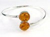 Wonderful Baltic Amber Cuff Bangle Bracelet Silver 