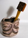 VINTAGE JEAN PIERRE TIKI TAHITI POTTERY TOTEM POT VASE 