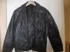 BLACK REAL LEATHER BOMBER JACKET. MEASURES 38IN CHEST 