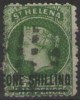 St Helena 1864 Used 1/- SG17w Inverted/WMK Cat £75 