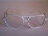 Vintage White/Clear Safety Style Eyeglass Frame -70s 