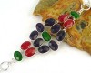 Stunning*Emerald, Sapphire, Royal Ruby Bracelet Silver 