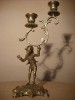 VIEJO CANDELABRO EN BRONCE PLATEADO (ESPECTACULAR) 