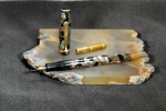 VTG Art Deco Marbalized Fountain writing Pen 14K gold N 