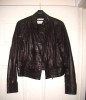 TOPSHOP leather jacket, dark brown, size 10! 