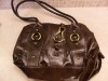 CHOCOLATE BROWN LEATHER MATTIES DESIGNER HANDBAG  