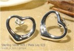 ELEGANTES PENDIENTES CORAZON DE PLATA LEY 925 