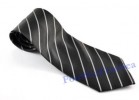 black stripe Mens tie Woven Jacquard Polyester Neckties 