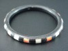 #546 Coral Bracelet Black white Orange Coral Bangle 