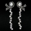 NATURAL MOTHER OF PEARL & MARCASITE 925 SILVER EARRINGS 