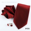 BURGUNDY Men's Silk Neck Tie + Cufflink + Hanky #406 