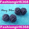 1 New Handmade Silk Knot Cufflinks Buttons Ny Blue C101 