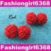 1 New Handmade Silk Knot Cufflinks Buttons Red C101 