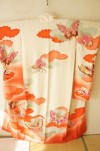 Japanese Kimono Silk Fabric Furisode Butterfly  #12511 