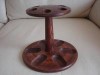 SOLID WOODEN 6 SECTION PIPE RACK WALNUT? MAHOGANY? 