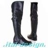 LUXUS NEU DESIGNER OVERKNEE STIEFEL j5ei Gr 38 Schwarz