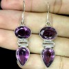 ATTRACTIVE! TOP PURPLE AMETHYST 925 SILVER EARRINGS NR! 