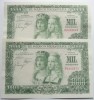 2 BILLETES REYES CATOLICOS CORRELATIVOS S/C