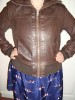 VINTAGE LEATHER, CHOC BROWN JACKET, SIZE 10/12 