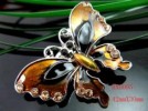 brown   butterflySwarovski Crystal&Enamel brooch HX0095 