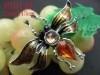 brown Butterfly Swarovski Crystal&Enamel brooch HX0148 